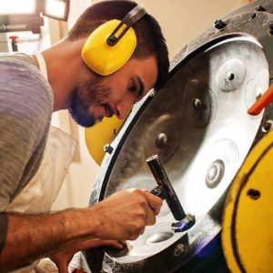 Josh Rivera tuning a Saraz Handpan