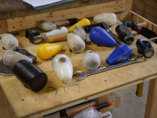 bossing mallets for making handpan dimples and ports