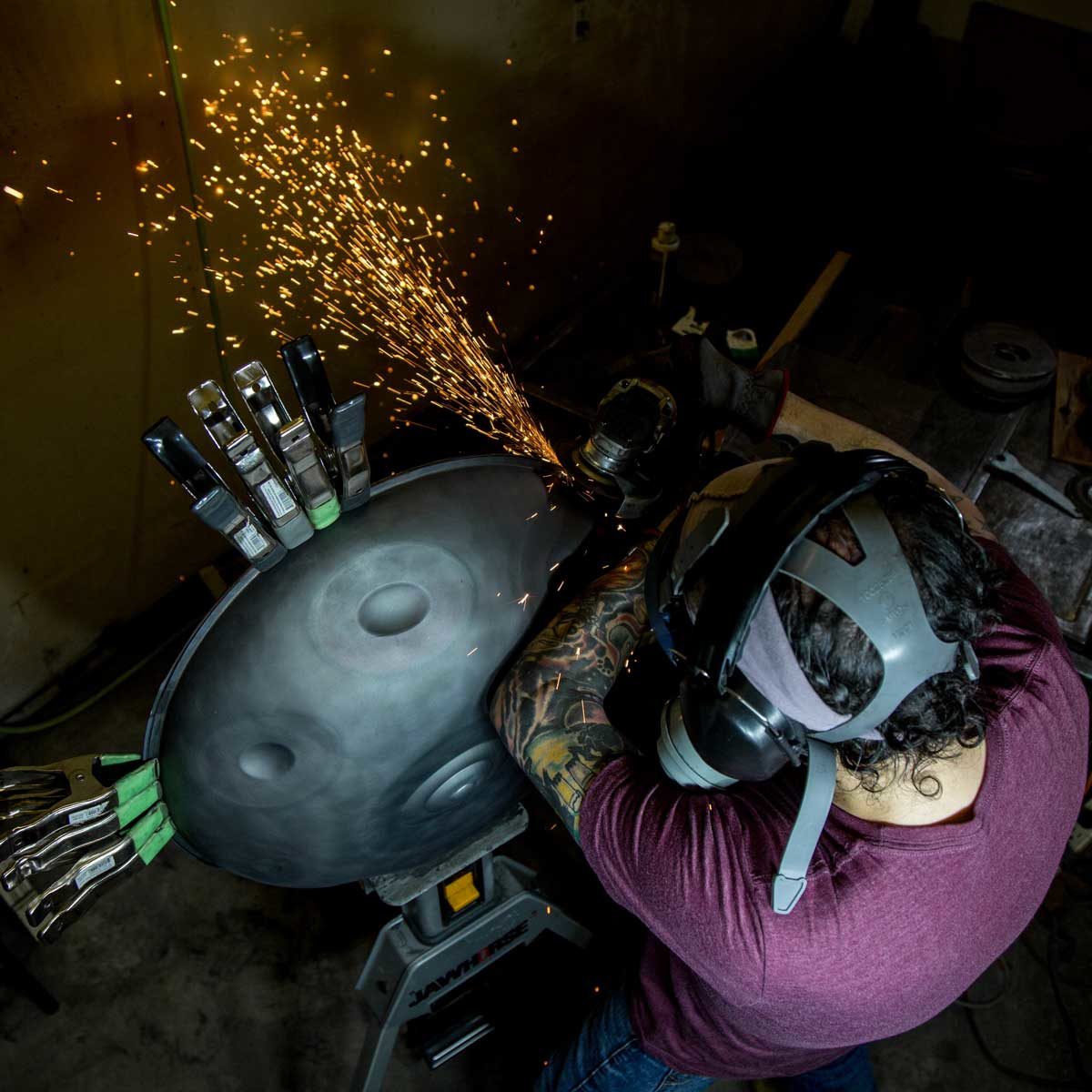 Grinding rim of handpan