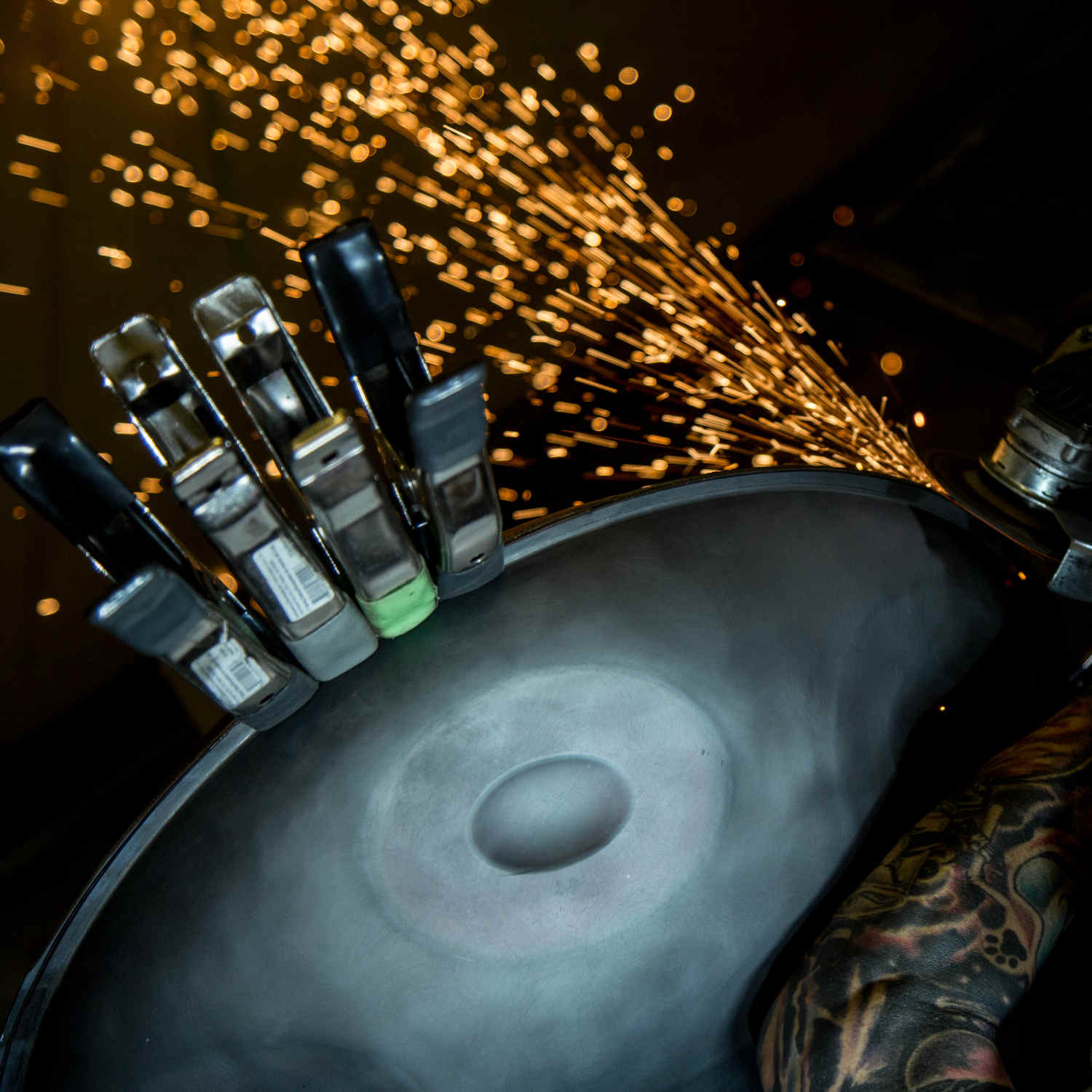 grinding rim handpan making