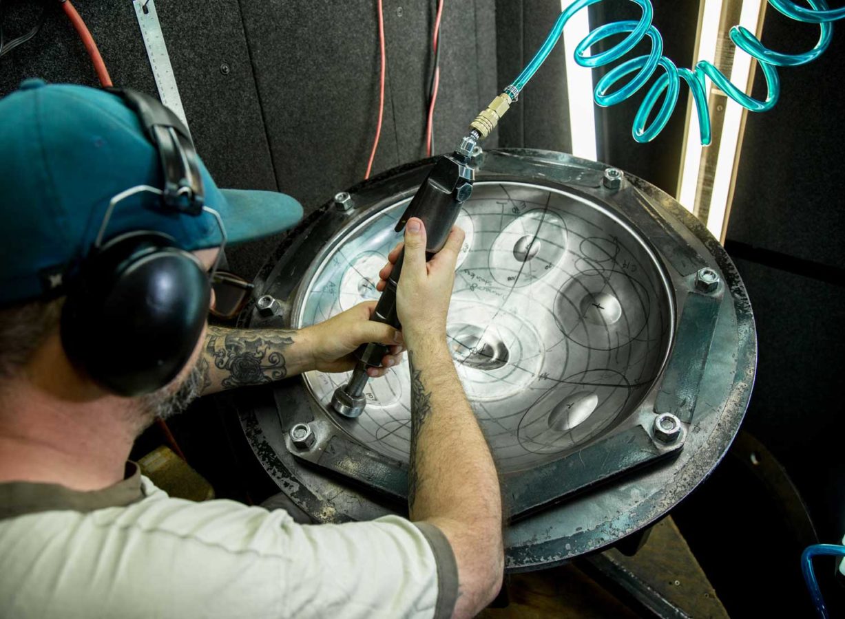 Shaping a Handpan with Pneumatic Hammer